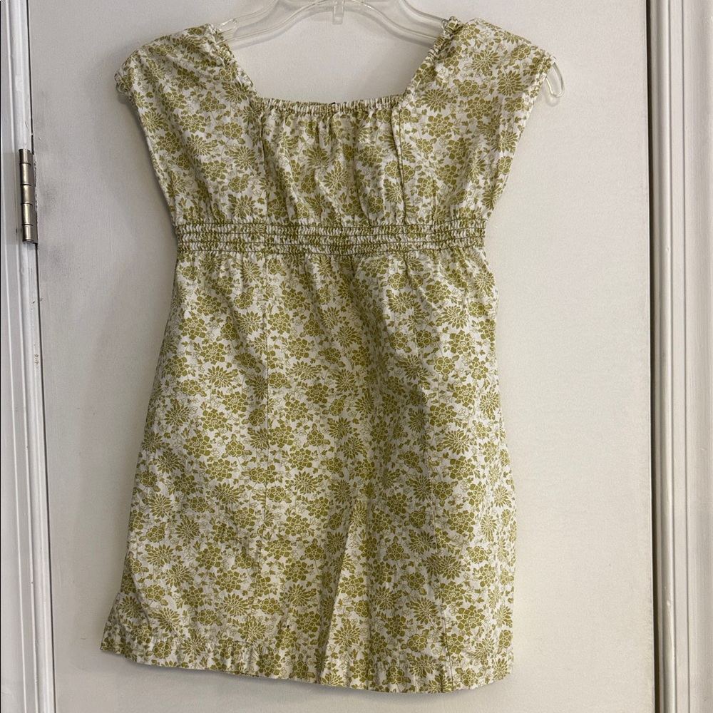 Tea Collection Green and White Floral Tank Top